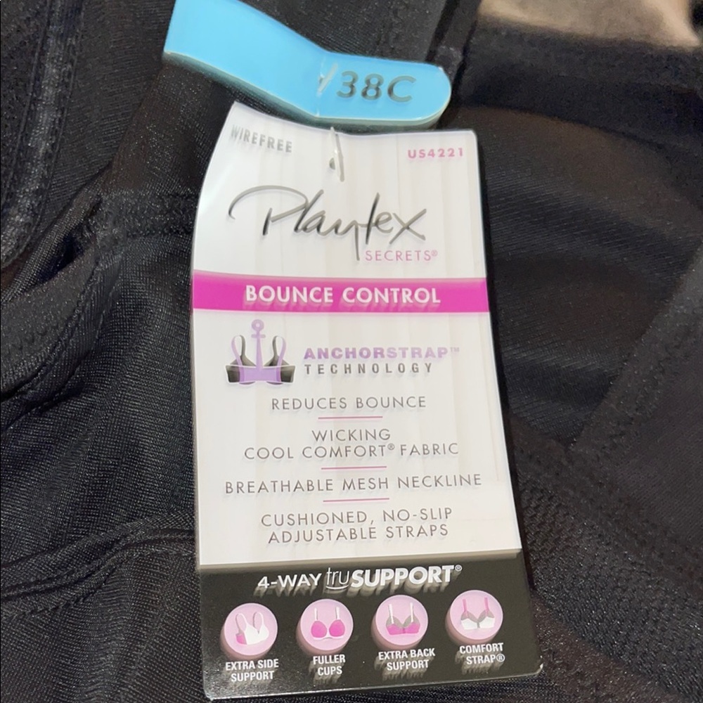 Playtex Black Racerback Sports Bra - Picture 2 of 5